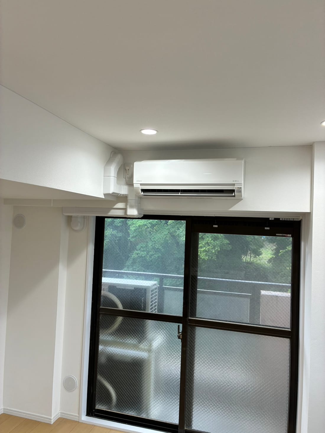 Air conditioner cover after installation
